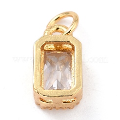 Véritables breloques en zircone cubique incrustée de laiton plaqué 18k or véritable&nbsp;X-ZIRC-L100-075G-03