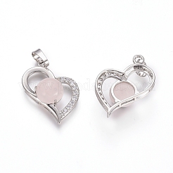 Природного розового кварца подвески G-L512-O13