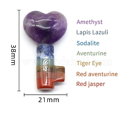 7 чакра натуральный драгоценный камень сердечный ключ целебные камни G-PW0004-23