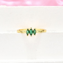 Манжеты из латуни с микро паве кубический цирконий для женщин&nbsp;RJEW-H247-35G-03