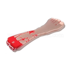 両面プリントアクリルパーツ  ハロウィンモチーフ  血まみれの足  ボディ  55x16x2.5mm  穴：1.6mm&nbsp;MACR-M022-01B