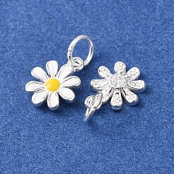 925 подвеска-цветок из стерлингового серебра желтого и белого цвета с эмалью&nbsp;STER-G050-03S