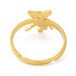 Bague réglable en acier inoxydable 201 pour femme&nbsp;RJEW-D082-03D