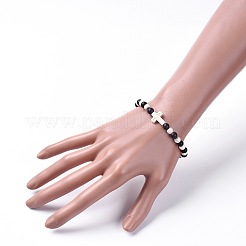 Perles de bois de santal naturelles bracelets extensibles&nbsp;BJEW-JB04679-04