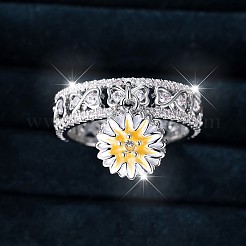 Fingerringe aus Messing mit Mikropavé-Kubikzirkonia für Damen&nbsp;WG2A388-01