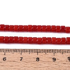 Fili di perline di vetro opaco tinta unita&nbsp;LS-GLAA-N026-2x4mm-06