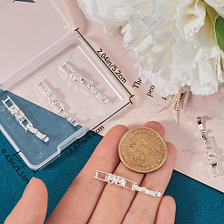 6 шт. застежка для часового ремешка из латуни с прозрачным кубическим цирконием KK-BBC0014-03S