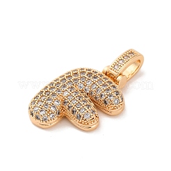 Pendentifs avec zircon cubiques à micro-pavés en laiton&nbsp;KK-C076-29F-G01