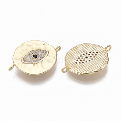 Настоящие позолоченные 18k латунные микропаве прозрачные кубические циркониевые звенья KK-R126-036-NF