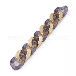 Chaînes à maillons cubains en plastique ccb plaqué or fait main&nbsp;AJEW-JB00681-02