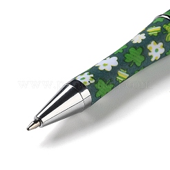 Пластиковые ручки из бисера с узором клевера&nbsp;LS-AJEW-P115-01D