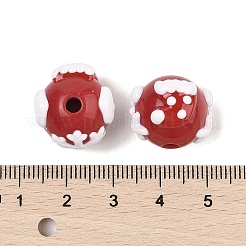 Рождественская тема нарисованная вручную акрил с эмалевыми бусинами MACR-C006-01C