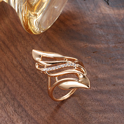 Женские кольца на палец из латуни с микропаве и кубическим цирконием&nbsp;FS-WG8E89E-03