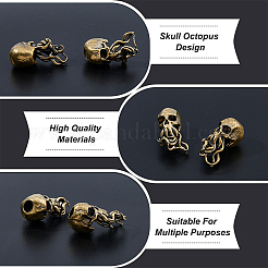 2 шт. латунные европейские бусины KK-FH0007-06AB