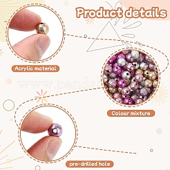 50 шт. 5 цвета акриловые бусины ACRP-YW0001-13