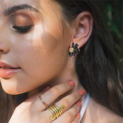 Orecchini a bottone vintage con fiori da donna&nbsp;JE1095C