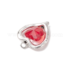 合金とガラスのペンダント7個  ハート  17x14x4.5mm  穴：1.6mm&nbsp;PALLOY-JF03366-03