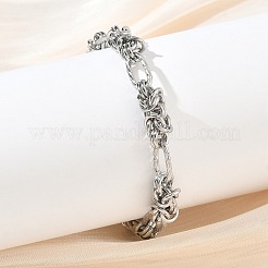 Unisex-Armbänder aus byzantinischem Kettengeflecht aus Edelstahl 304&nbsp;BJEW-G790-07P