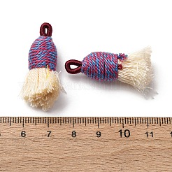 綿のタッセルのペンダント  ポリエステルと  古いレース  32~37x11~12mm  穴：2x4.5mm&nbsp;FIND-D302-02C