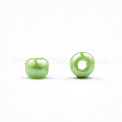 11/0 チェコ不透明ガラスシードビーズ  光沢のある  ラウンド  春の緑  2.2x1.5mm  穴：0.7mm  約500 G /袋&nbsp;SEED-N004-003B-04