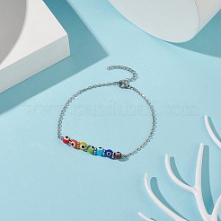 Разноцветные ножные браслеты лэмпворк от сглаза ручной работы AJEW-AN00514-01