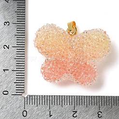 Подвески из прозрачной смолы с точками из стразов&nbsp;RESI-N040-02G-RS