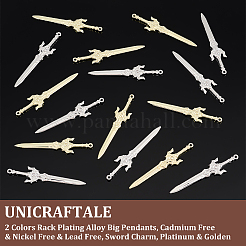 32 шт. 2 цвета стойки гальванизированный сплав большие подвески FIND-UN0002-85