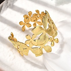 Браслеты-манжеты из нержавеющей стали 304 BJEW-L705-04A-G