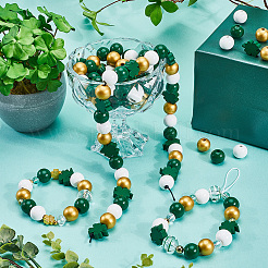 140 Stück 4 Stile Saint Patrick's Day Themen bedruckte natürliche Holzperlen-Sets&nbsp;WOOD-SP0001-29