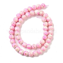 Нити из синтетических бирюзовых бусин G-E594-24O