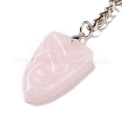 天然ローズクォーツセーラーノットペンダントキーホルダー  真鍮キーホルダーリング付き  9.5cm&nbsp;KEYC-E038-03P-05