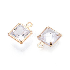 Подвески из латуни с прозрачным фианитом ZIRC-T017-04KCG