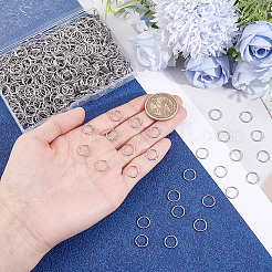 304ステンレススチールオープン丸カン1000個  ステンレス鋼色  18ゲージ  10x1mm  内径：8mm&nbsp;STAS-ME0003-44