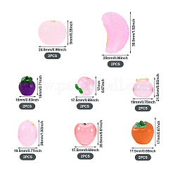16 шт. 8 стиля светящихся смоляных украшений для фруктов&nbsp;DJEW-TA0001-16