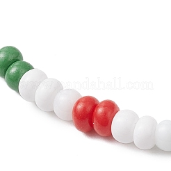 Рождественские стеклянные бисерные браслеты ручной работы из бисера и бусин-лэмпворк для женщин BJEW-MZ00197-02