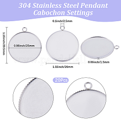 20 pz 304 ciondolo cabochon in acciaio inox&nbsp;STAS-BBC0010-67P-02
