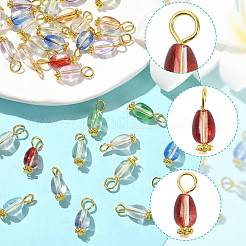 20pcs 10 Farben transparente Glasanhänger&nbsp;PALLOY-FS00073