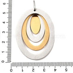 Ovale Anhänger aus 304 Edelstahl&nbsp;STAS-M121-01PG