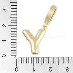 真鍮マイクロパヴェクリアキュービックジルコニアペンダント  長持ちメッキ  文字  文字y  17x15x4.5mm  穴：8.5x5.5mm&nbsp;KK-M289-01Y-G