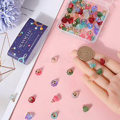 70 шт. 7 цвета прозрачные стеклянные подвески&nbsp;GLAA-SC0001-91