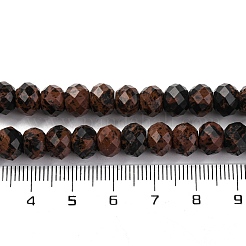 Натурального красного дерева обсидиана бисер нитей G-K380-A15-01