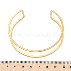 Ионное покрытие (ip) 304 нержавеющая сталь полые открытые манжеты браслеты для женщин BJEW-S155-04G