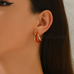 Тройные серьги-гвоздики в форме буквы С из нержавеющей стали LH1344