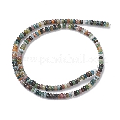 天然石インディアン瑪瑙ビーズ連売り  ロンデル  4.5x2.5mm  穴：0.8mm  約158個/連  15.55インチ（39.5cm）&nbsp;X-G-H292-A13-02