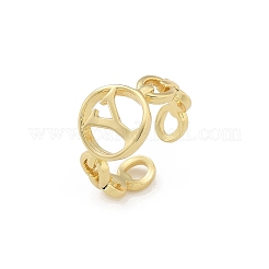 Anillos abiertos de latón para mujer&nbsp;RJEW-K289-01G-Y
