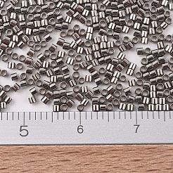 MIYUKIデリカビーズ小  シリンダー  日本製シードビーズ  15/0  （dbs0021)ニッケルメッキ  1.1x1.3mm  穴：0.7mm  約175000個/袋  50 G /袋&nbsp;SEED-X0054-DBS0021
