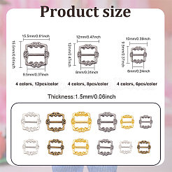 Застежки с пряжкой из сплава в форме прямоугольника FIND-FG0002-30