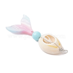 Большие подвески в виде хвоста русалки из окрашенного натурального хаулита PALLOY-JF04122