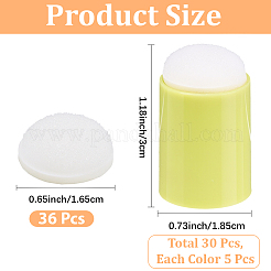 ペイント用プラスチックフィンガースポンジダウバー30個6色  フィンガーペイント用粘着スポンジヘッド36個付き  ミックスカラー  29.5x18.5mm  内径：16.5mm  5個/カラー&nbsp;AJEW-CP0011-12