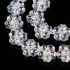 Прозрачные стеклянные бусины гальваническим пряди EGLA-N012-17